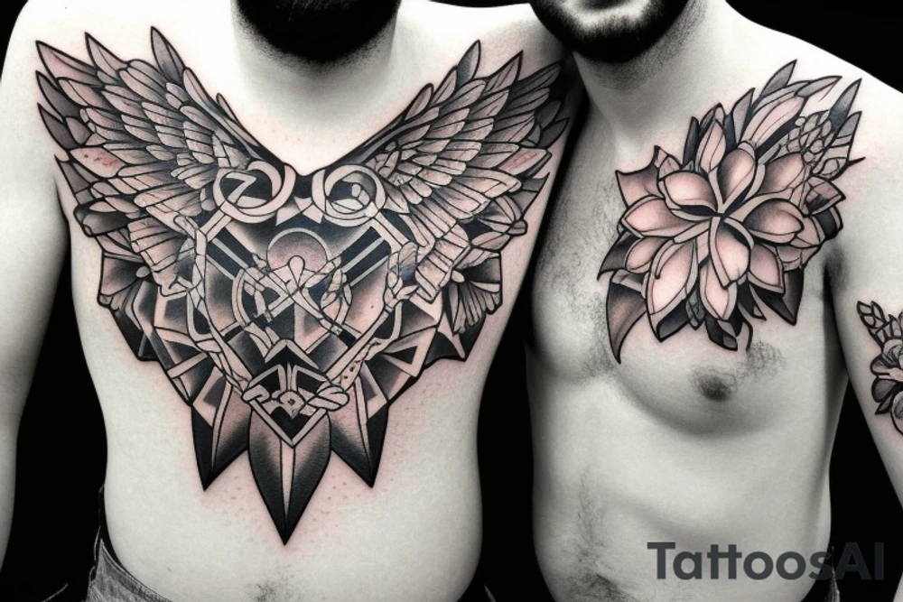 two men hugging tattoo idea