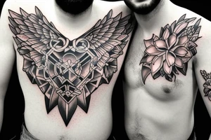 two men hugging tattoo idea