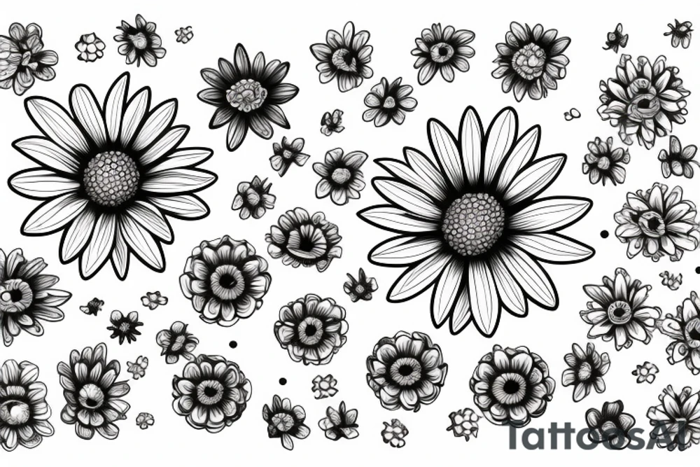 daisy flower with grandma dedication tattoo idea