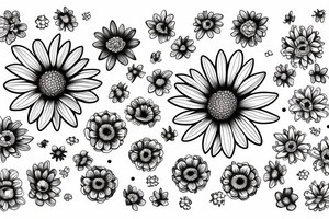 daisy flower with grandma dedication tattoo idea