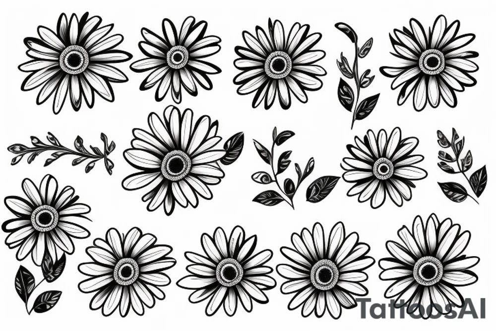 daisy flower with grandma dedication tattoo idea