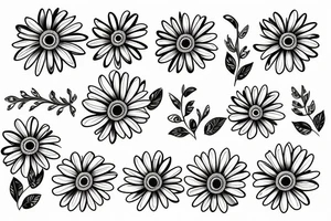 daisy flower with grandma dedication tattoo idea