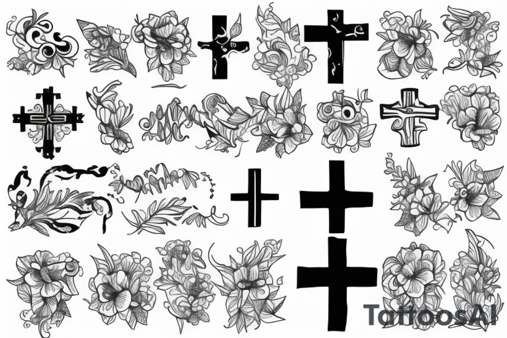 outline of a cross tattoo idea