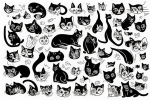 cat facing forward tattoo idea