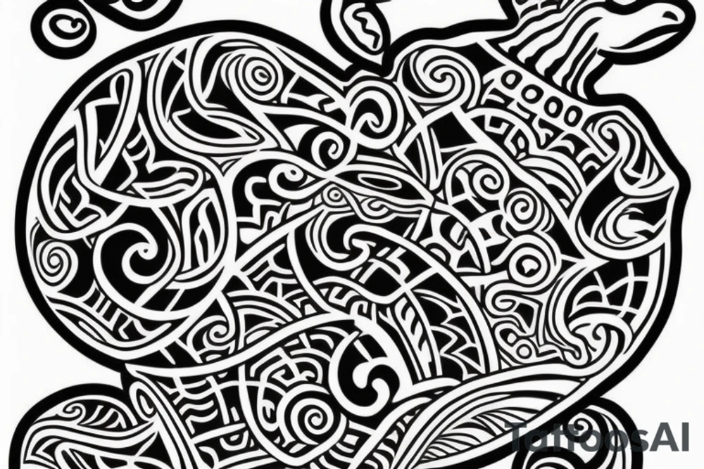 Turtle in Maori style tattoo idea