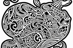 Turtle in Maori style tattoo idea