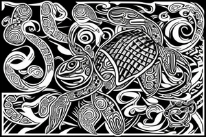 Turtle in Maori style tattoo idea