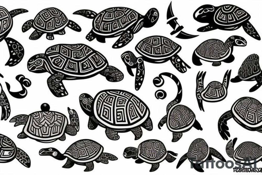 Turtle in Maori style tattoo idea