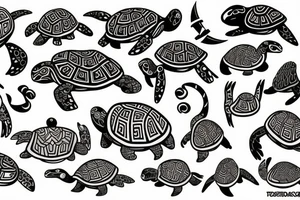 Turtle in Maori style tattoo idea