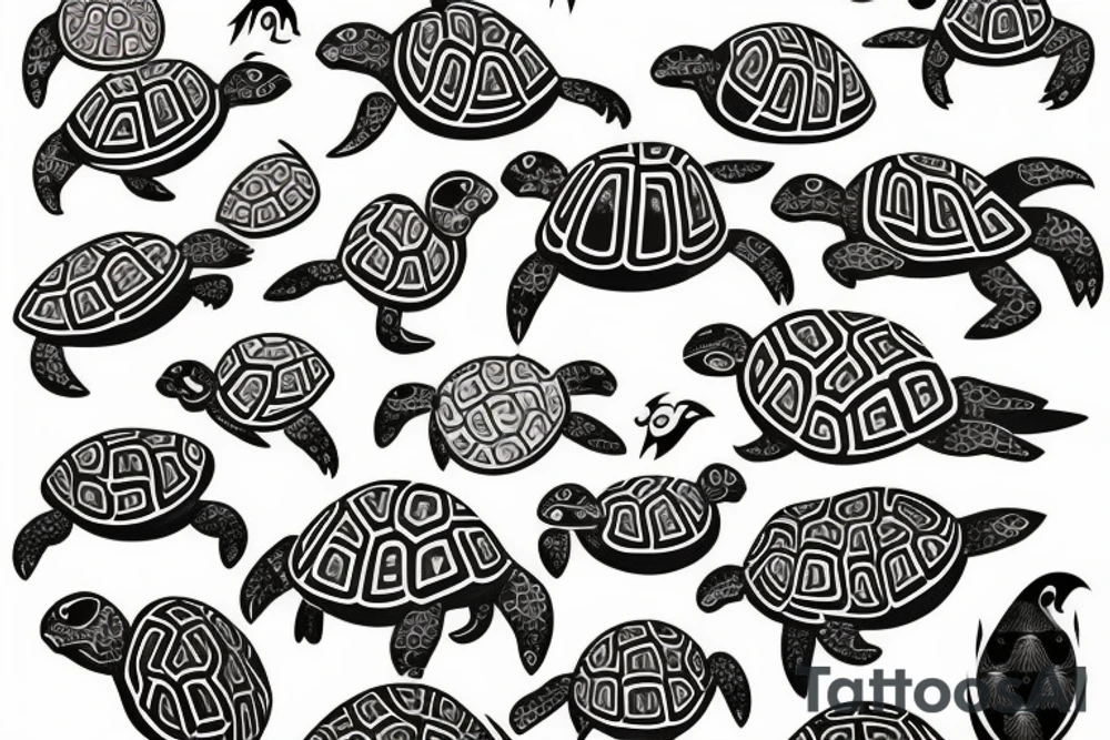 Turtle in Maori style tattoo idea