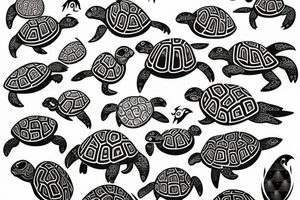 Turtle in Maori style tattoo idea