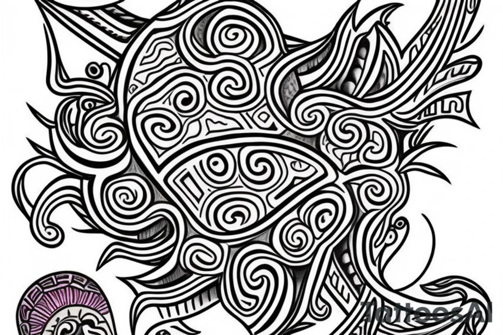 Turtle in Maori style tattoo idea
