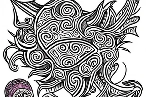 Turtle in Maori style tattoo idea