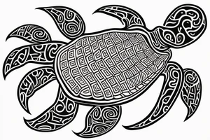 Turtle in Maori style tattoo idea