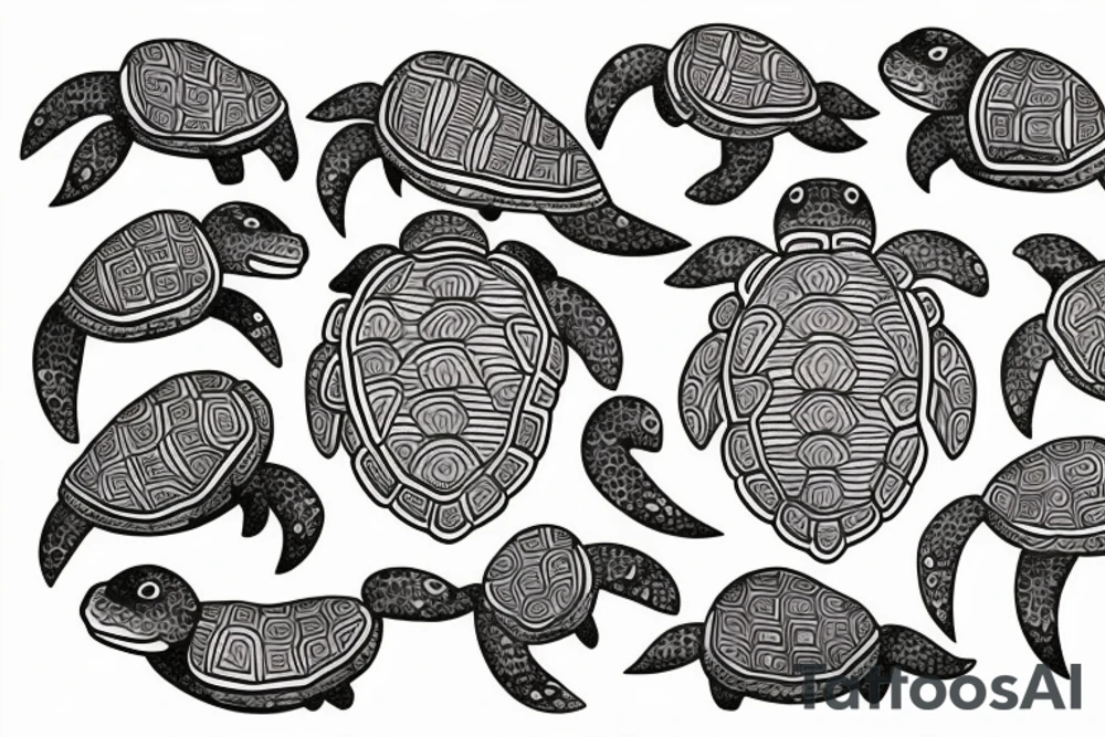 Turtle in Maori style tattoo idea