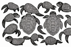 Turtle in Maori style tattoo idea