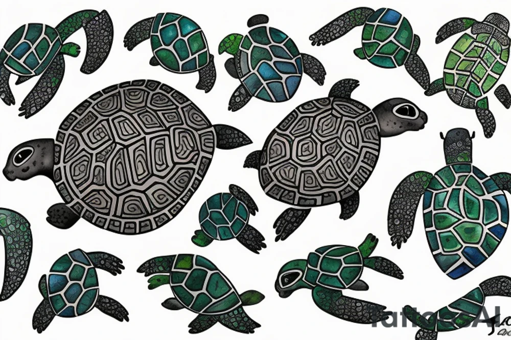 Turtle in Maori style tattoo idea