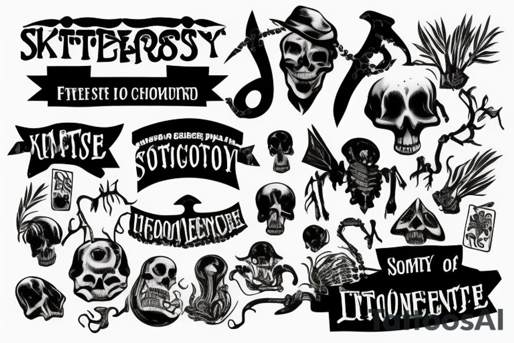 tombstone movie skeleton with quote tattoo idea