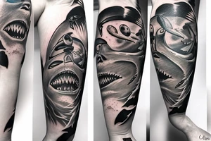Only one Shark with seestars tattoo idea