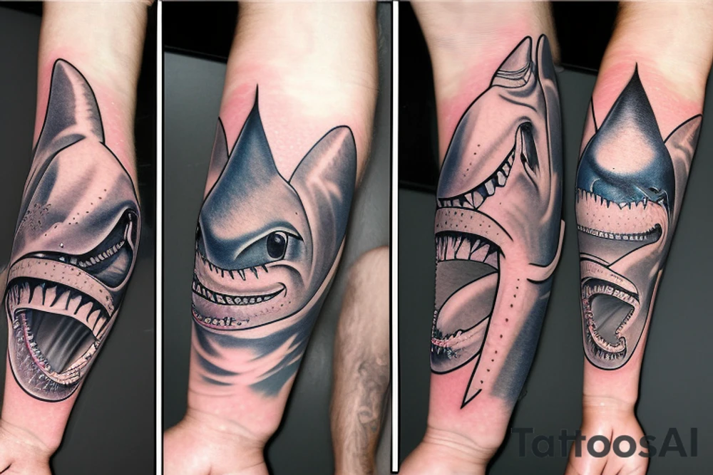 Only one Shark with seestars tattoo idea