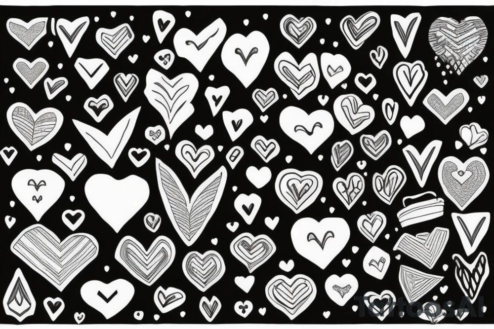 heart with “xoxo” running through it tattoo idea