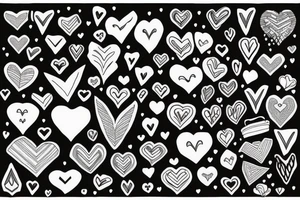 heart with “xoxo” running through it tattoo idea