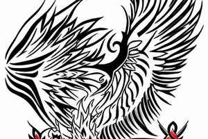 Phoenix from the ashes with the 4 elements on the right flank side on my back tattoo idea