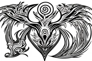 Phoenix from the ashes with the 4 elements on the right flank side on my back tattoo idea