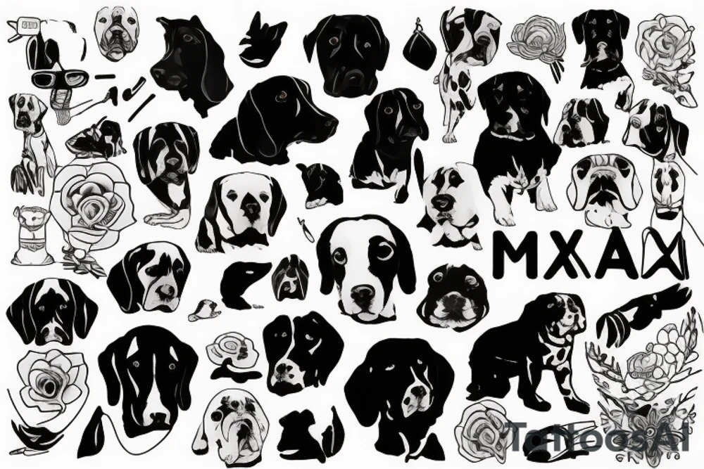 Dog whit name Max tattoo idea