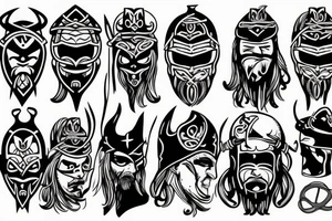 Viking with a mask on his face tattoo idea