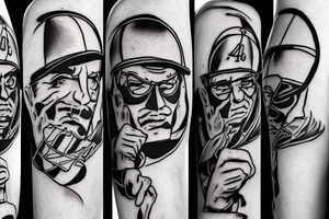 father and 3 sons playing baseball. tattoo idea