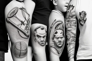 father and 3 sons playing baseball. tattoo idea
