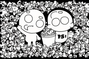 Stewie griffin and he is eating from a popcorn bag tattoo idea