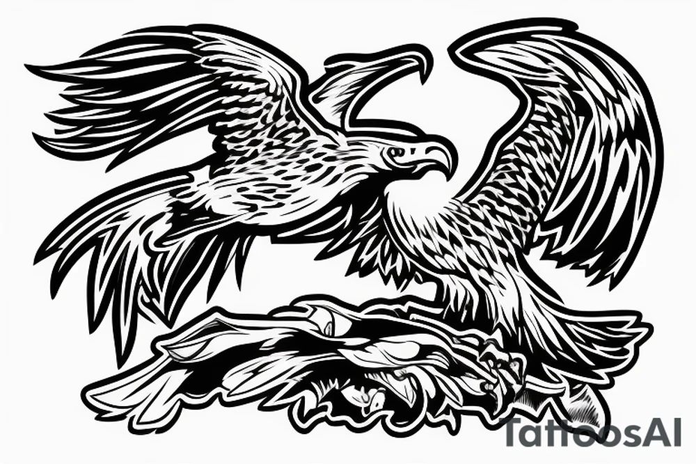 Eagle in a car tattoo idea