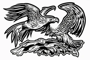 Eagle in a car tattoo idea