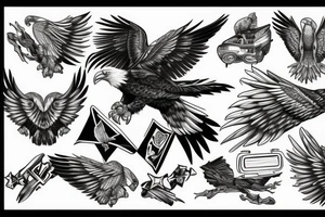 Eagle in a car tattoo idea