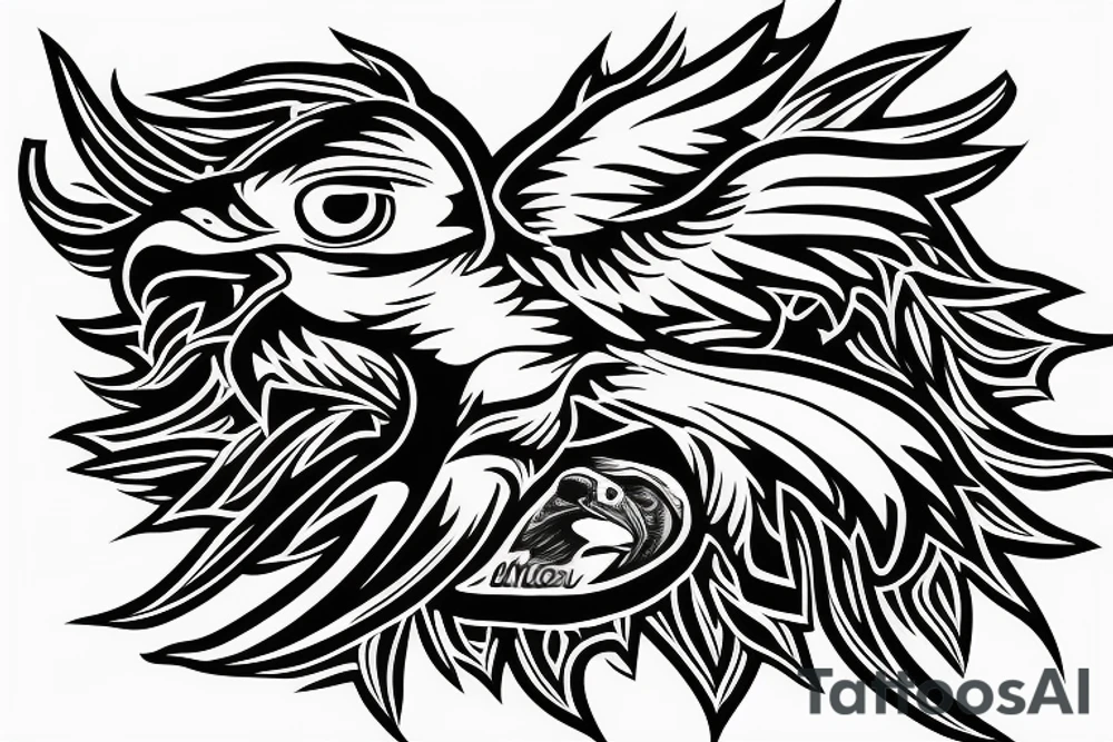 Eagle in a car tattoo idea