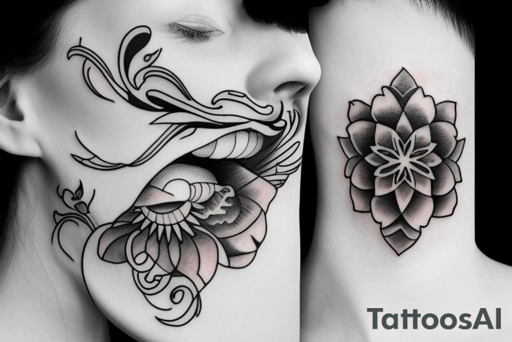 Nostril piercing tattoo idea