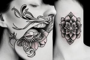 Nostril piercing tattoo idea