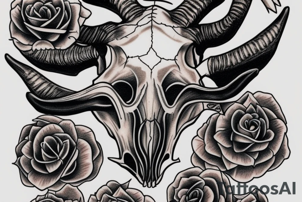 goat skull tattoo idea