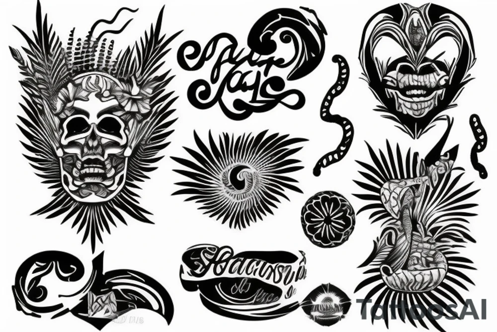 On My Lower Back Sunset in the Caribbean tattoo idea