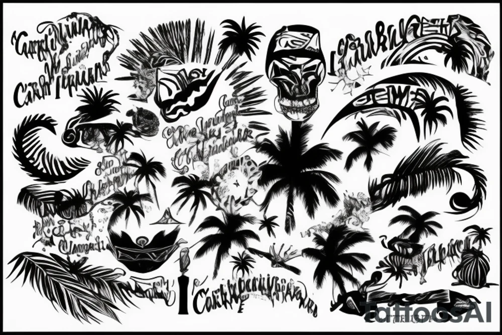 On My Lower Back Sunset in the Caribbean tattoo idea