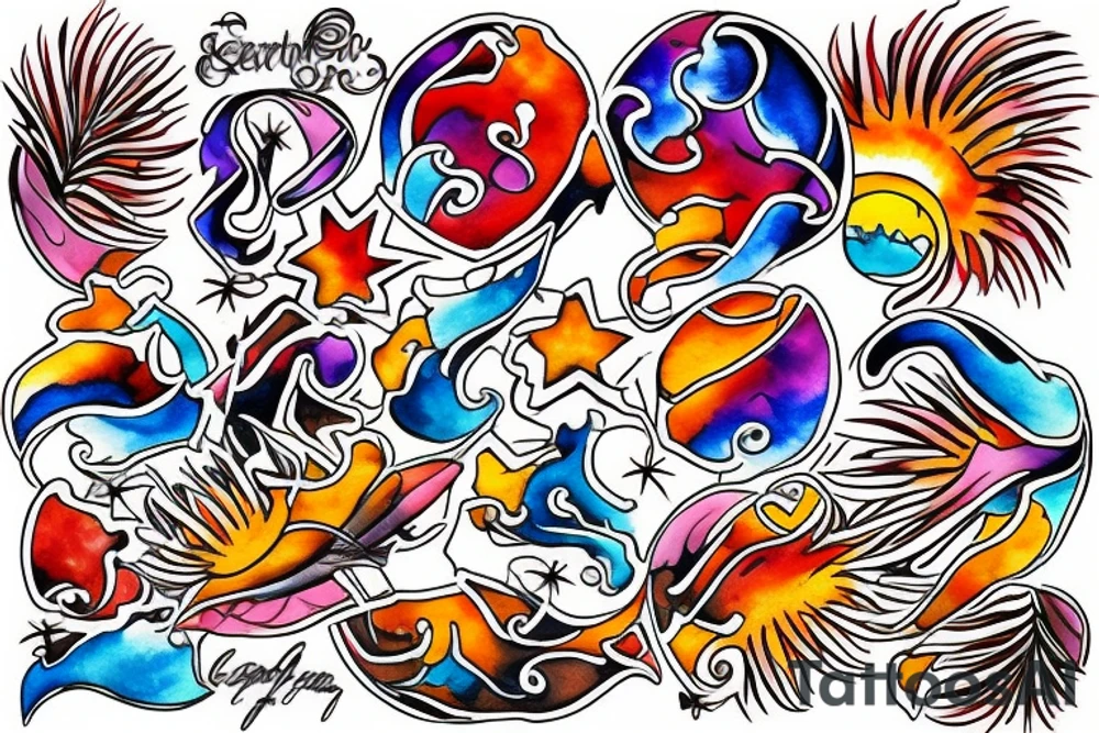 On My Lower Back Sunset in the Caribbean tattoo idea