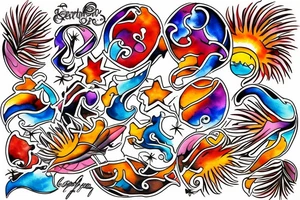 On My Lower Back Sunset in the Caribbean tattoo idea