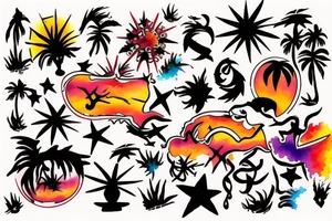 On My Lower Back Sunset in the Caribbean tattoo idea