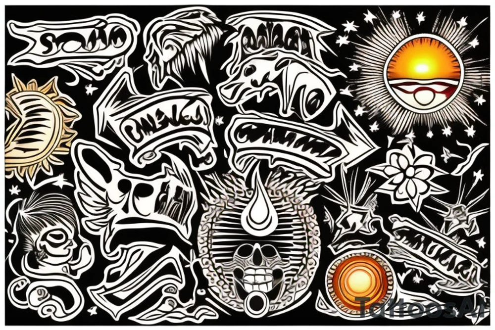 On My Lower Back Sunset in the Caribbean tattoo idea