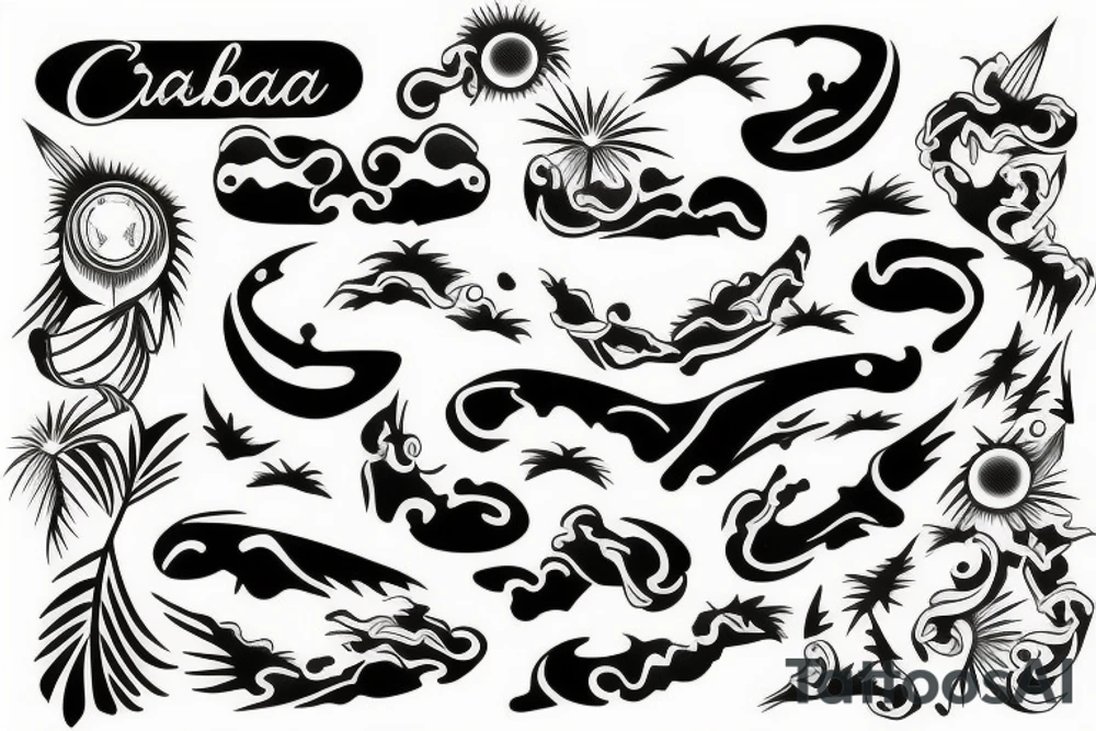 On My Lower Back Sunset in the Caribbean tattoo idea