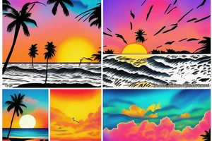 On My Lower Back Sunset in the Caribbean more color tattoo idea