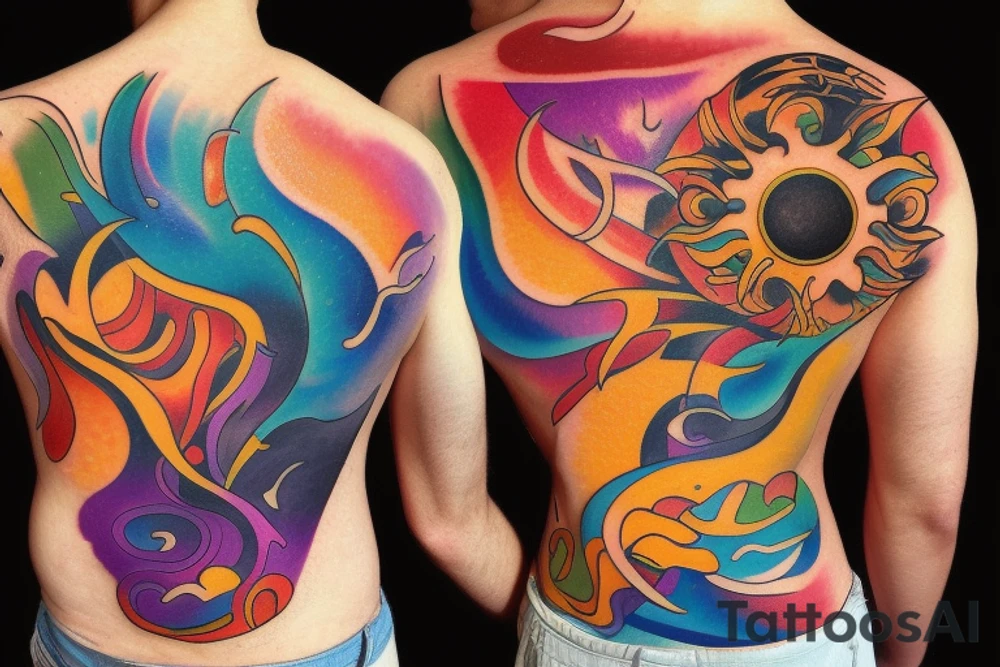 On My Lower Back Sunset in the Caribbean more color tattoo idea