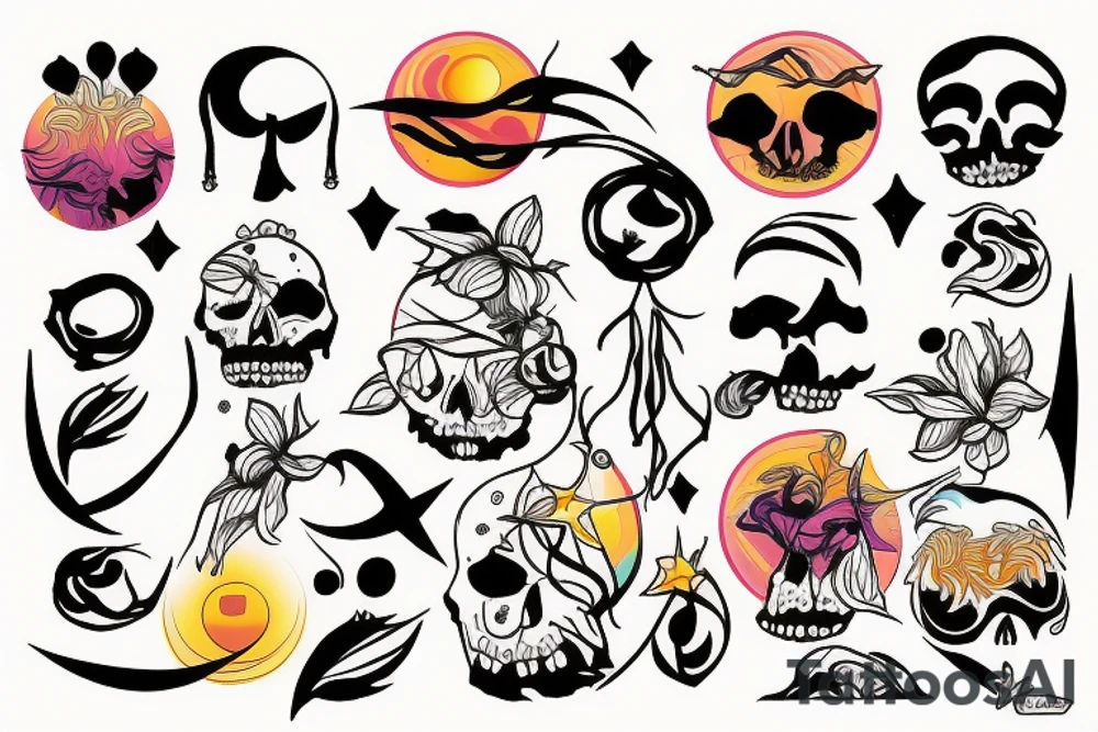 On My only on the middle Spina sacrum Sunset in the Caribbean more color tattoo idea